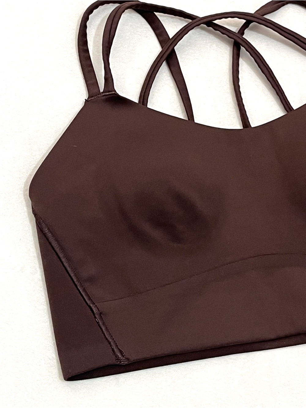 Move Theology Women's Strappy Goddess Sports Bra Bralette Brown Size Medium - Picture 2 of 11